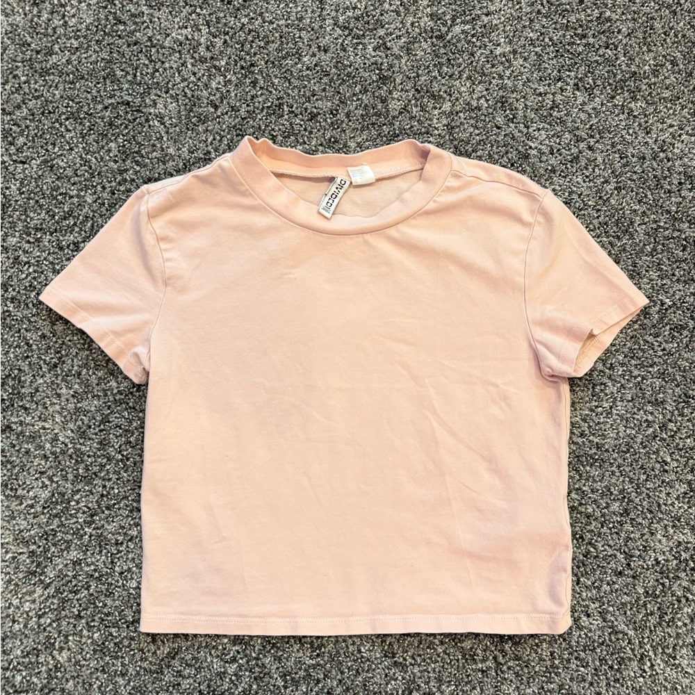 H&M Light Pink Crew Neck Tee